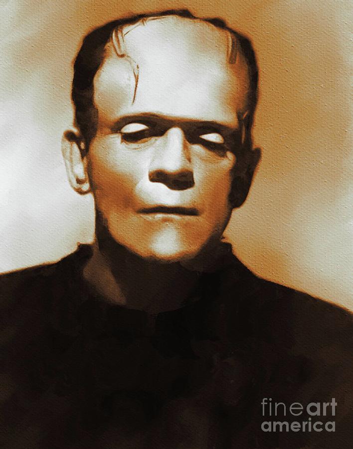 Boris Karloff, Frankenstein, Hollywood Legends Painting by Esoterica ...