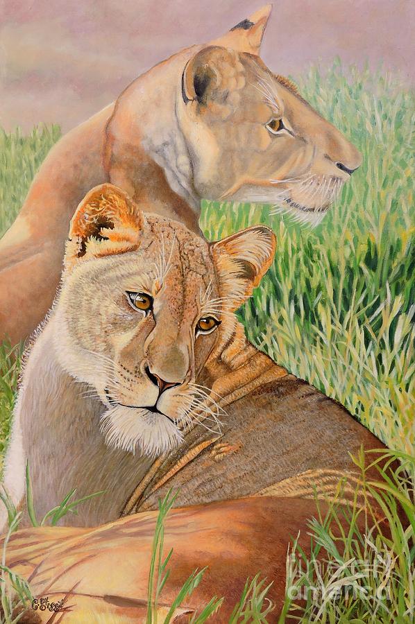 Lion Painting - Born Free by Caroline Street