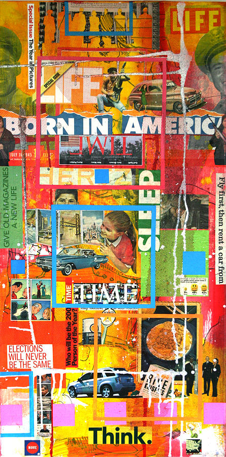 Collage Mixed Media - Born in America by Richard Allen