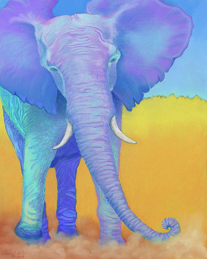 Elephant Pastel - Born of Wisdom by Tracy L Teeter 