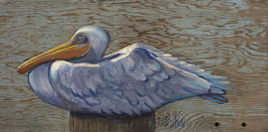 Pelican Painting - Born to Rest by Billie Colson