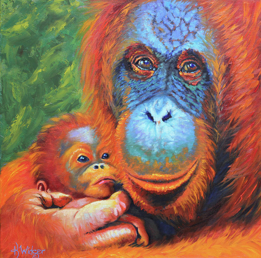 Borneo Mother and Child Painting by Katy Widger