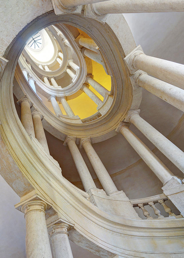 Architecture Photograph - Borromini Staircase spiral by Weston Westmoreland