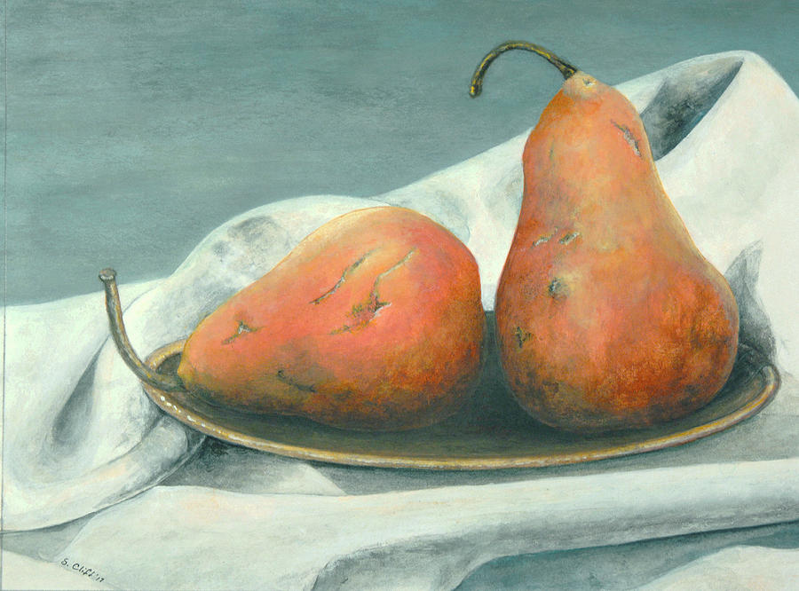 Bosc Pears Mixed Media by Sandy Clift