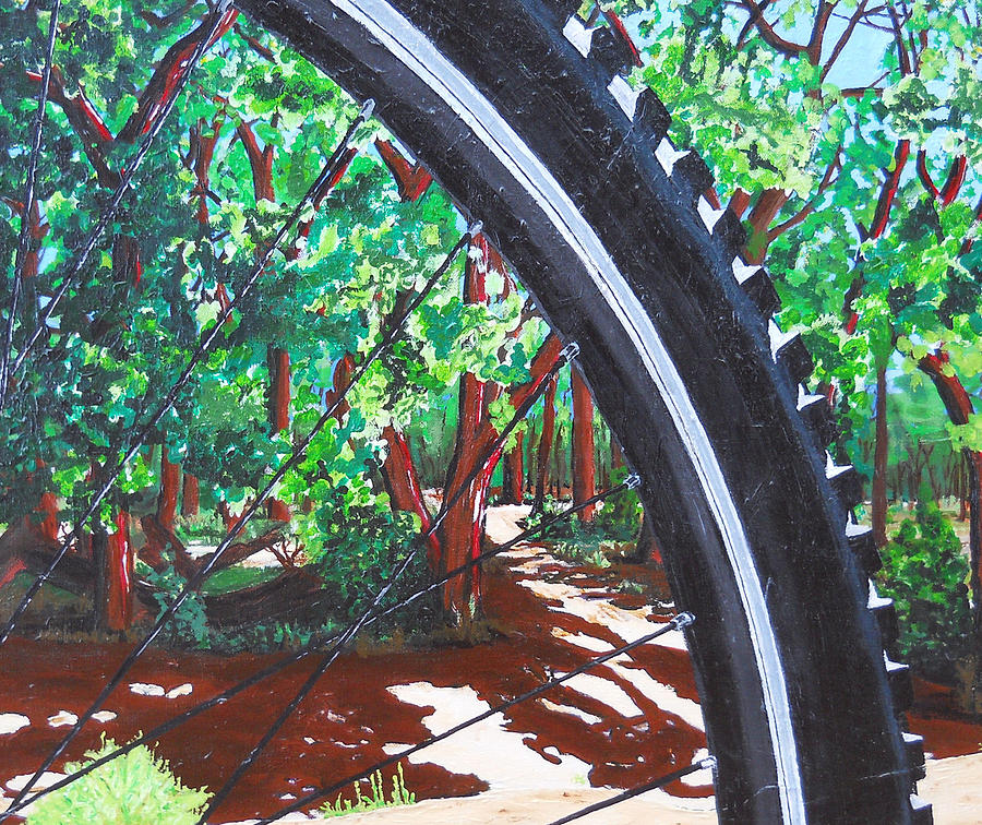 Bosque Singletrack Painting by Susan M Woods