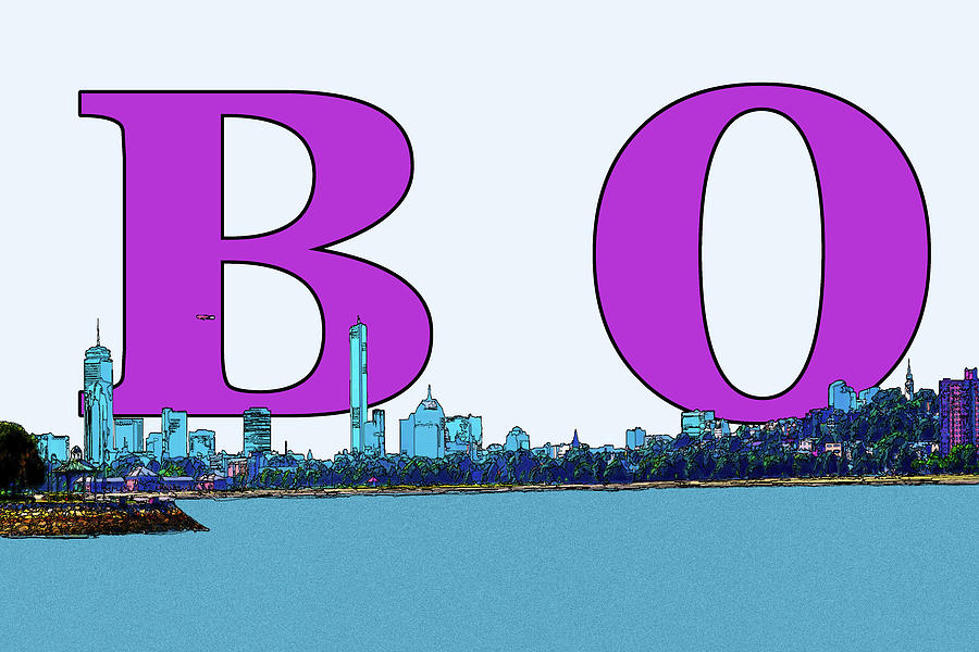 Boston Skyline 1 Digital Art by Barry Wills
