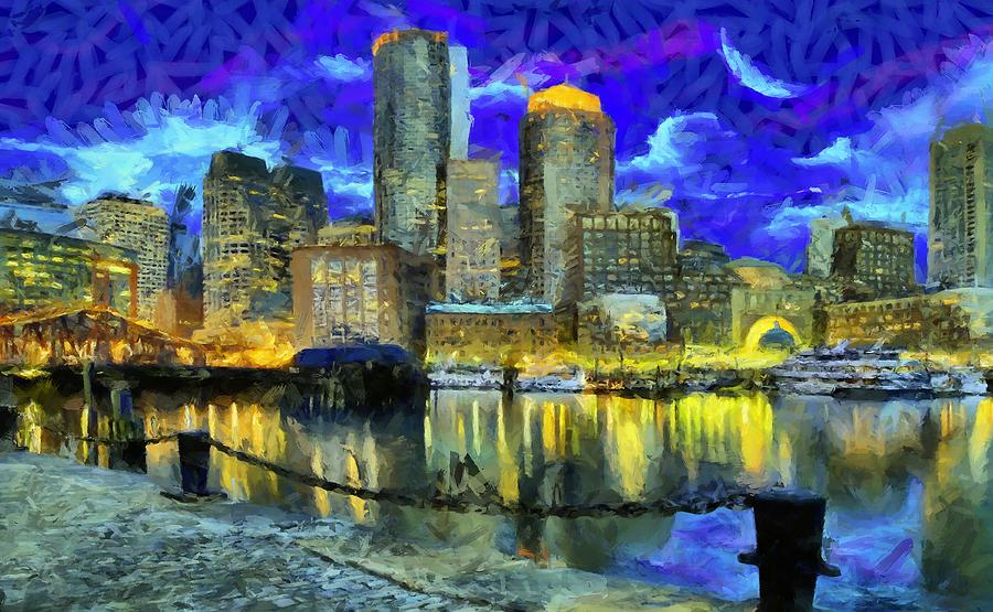 Boston Digital Art - Boston 1 by Caito Junqueira