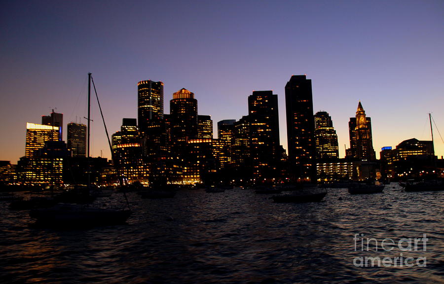Boston at Night Photograph by Lennie Malvone
