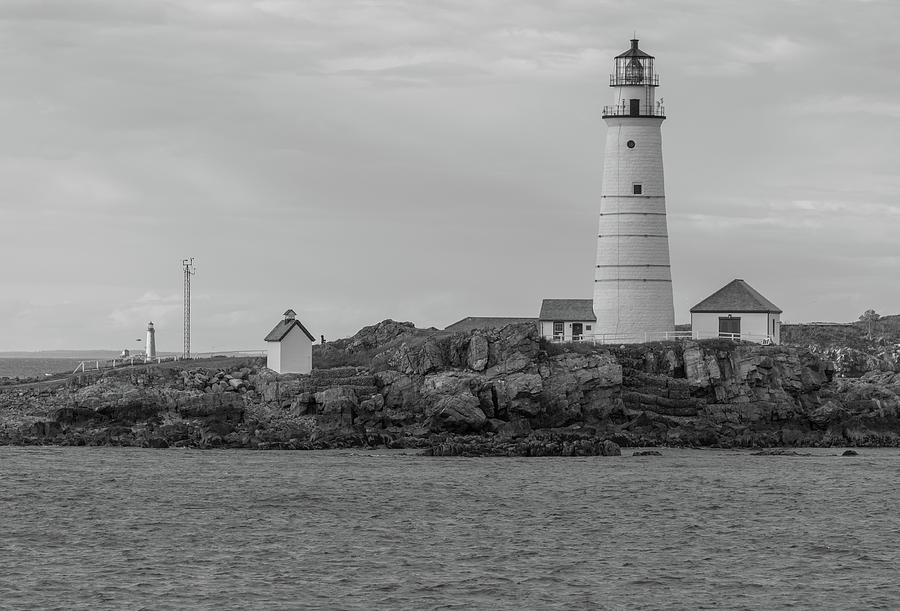 Boston and Graves Lighthouses In Monochrome Photograph by Brian MacLean
