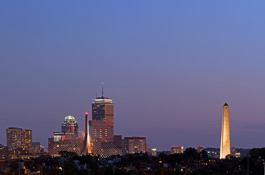 Boston Skyline Photograph - Boston Blue Hour by Juergen Roth