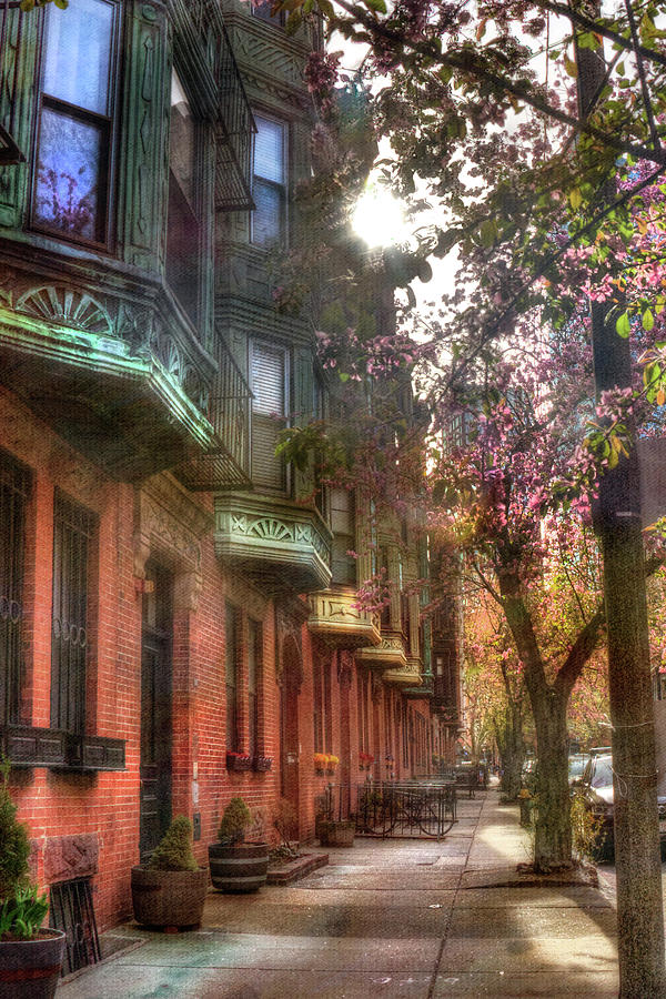 Boston Photograph - Boston Brownstones in Spring by Joann Vitali