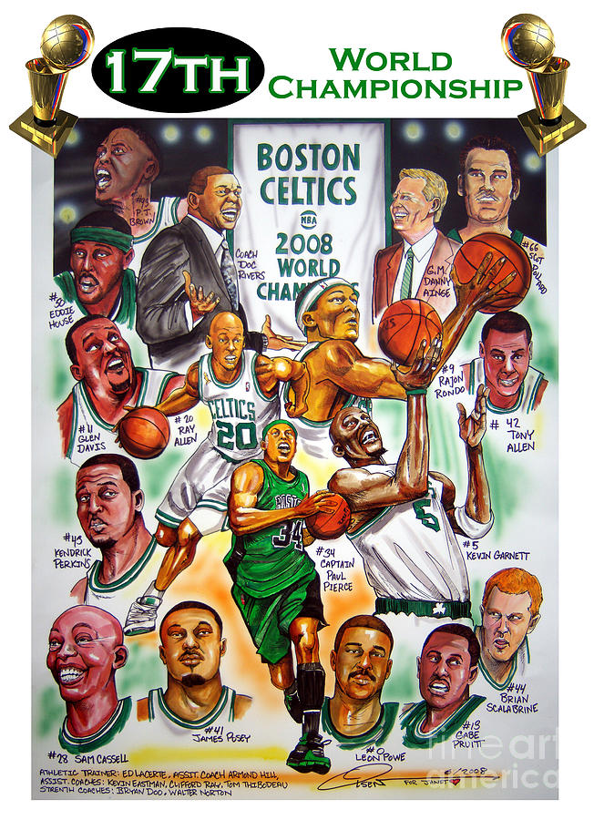 Boston Celtics World Championship Newspaper Poster 