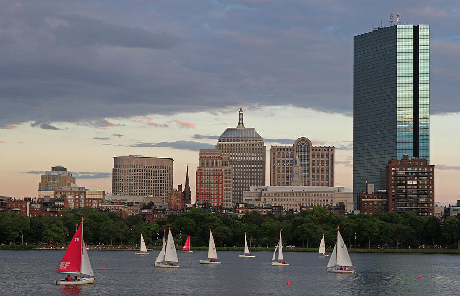 Boston Photograph - Boston Charles River Sailboats by Juergen Roth
