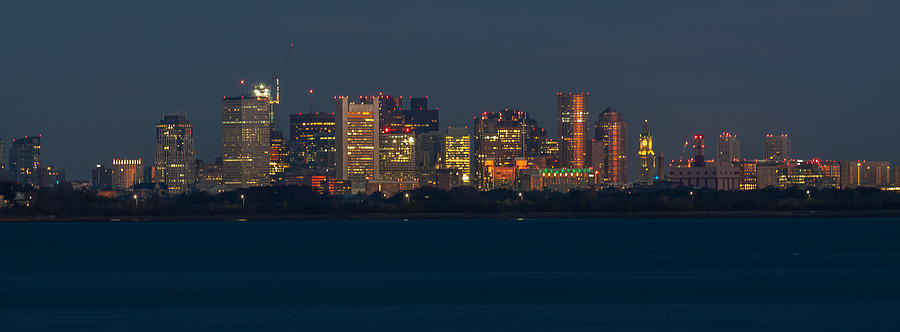 Boston City Lights Panorama 2 Photograph by Brian MacLean