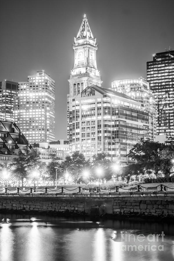Boston Photograph - Boston Cityscape Black and White Photo by Paul Velgos