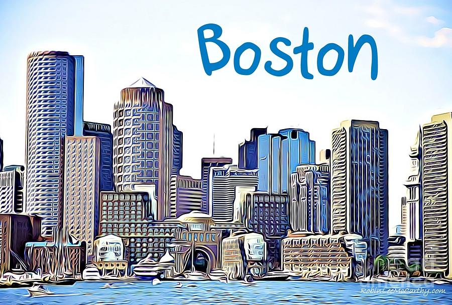 Nature Photograph - Boston Cityscape - Digital by Robin Lee Mccarthy Photography