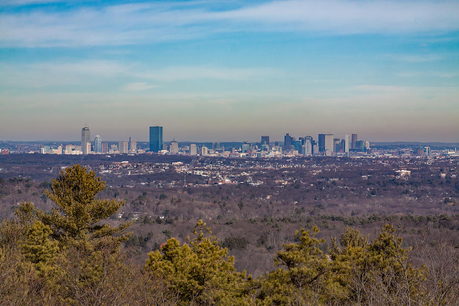 Boston Cityscape from the Summit of Great Blue Hill  Photograph by Brian MacLean
