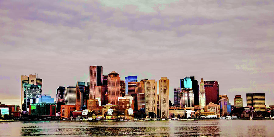 Boston Cityscape Digital Art by Lisa Lemmons-Powers