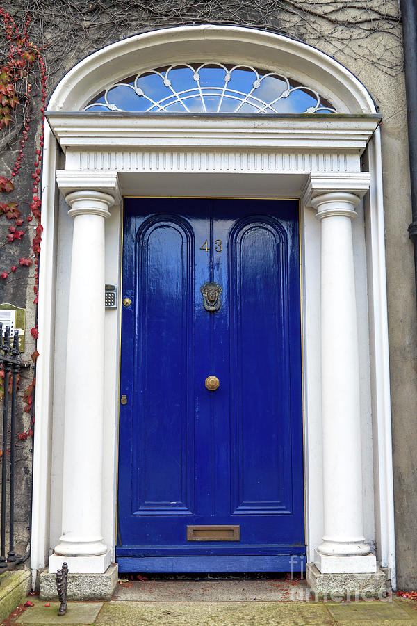 Boston College Blue Door Photograph by John Rizzuto