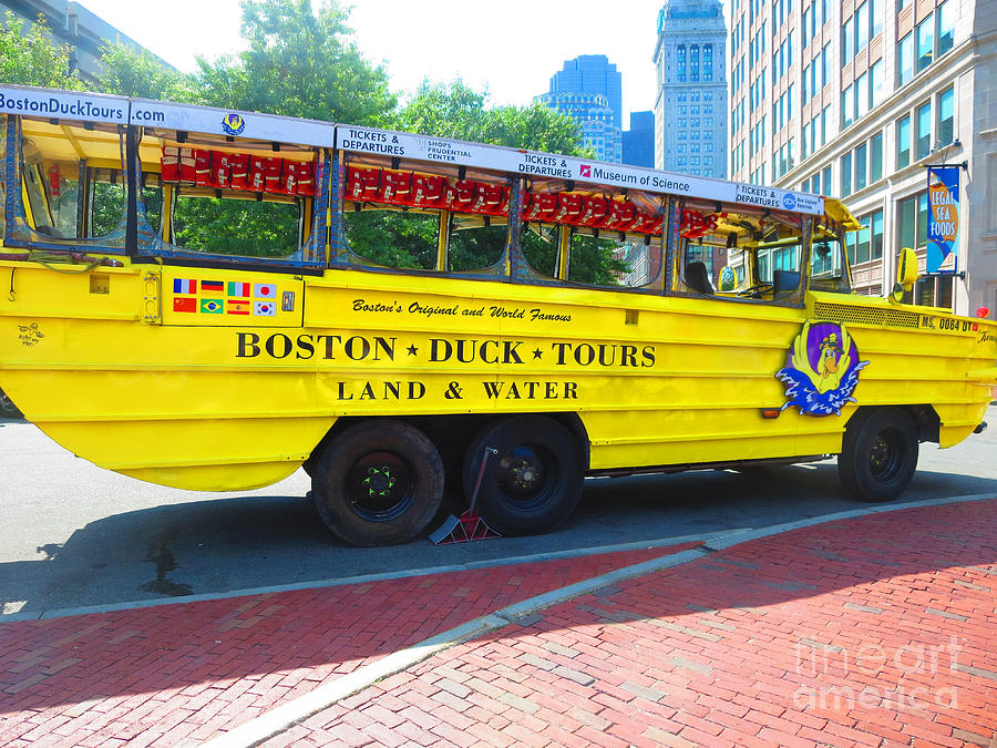Boston Duck Tour Bus Turns Into A Boat When Entering The Lake Photograph