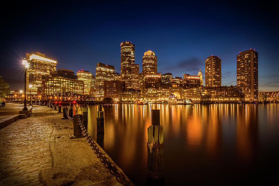 BOSTON Fan Pier Park and Skyline in the evening Photograph by Melanie Viola