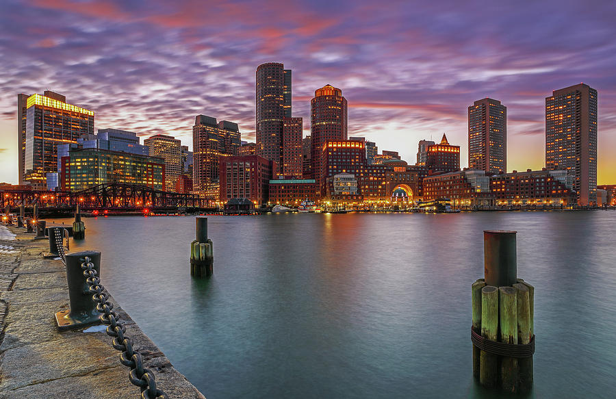 Boston Harbor and Financial Waterfront District Skyline Photograph by Juergen Roth