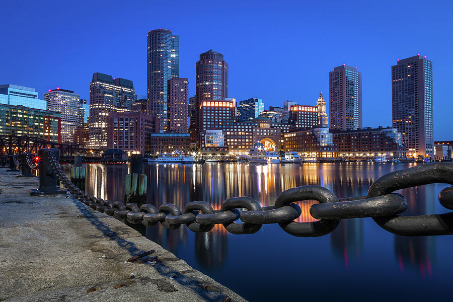 Boston Harbor Blue Photograph by Colin Chase