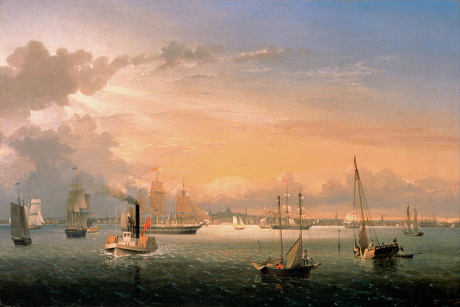 Boston Harbor by Fitz Henry Lane 1854 Painting by Movie Poster Prints