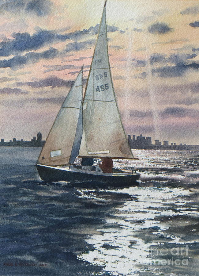 Boston Harbor Painting by Karol Wyckoff