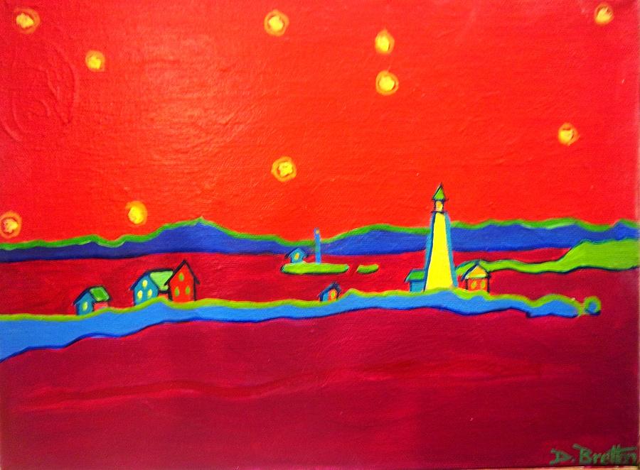 Boston Harbor Lights Painting by Debra Bretton Robinson