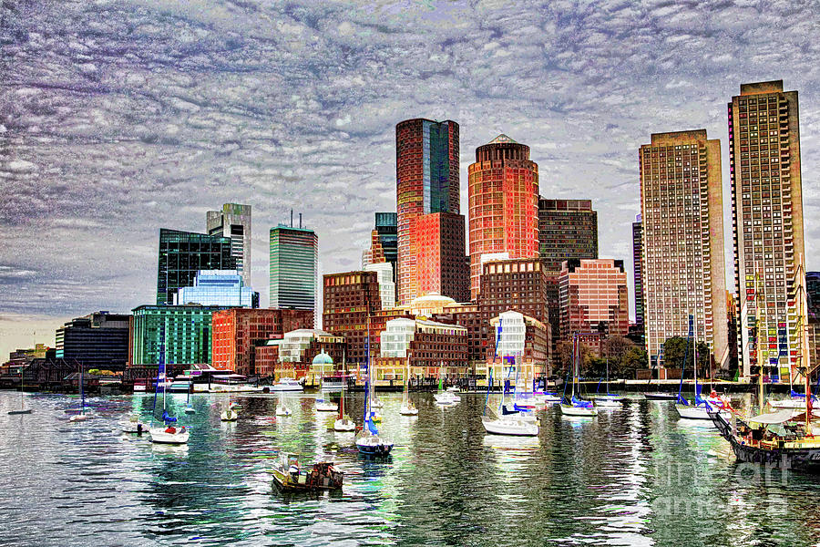 Boston Harbor Digital Art by Lisa Lemmons-Powers