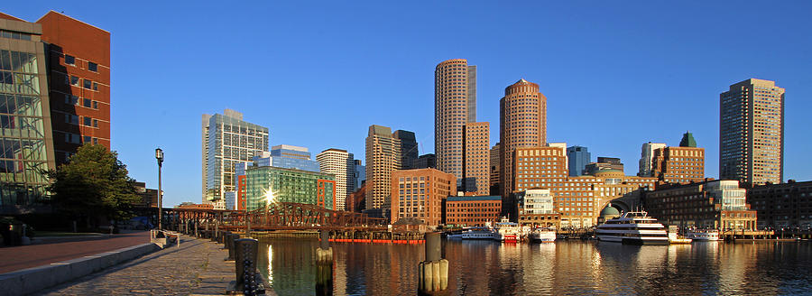 Boston Harbor Panorama Photograph by Juergen Roth