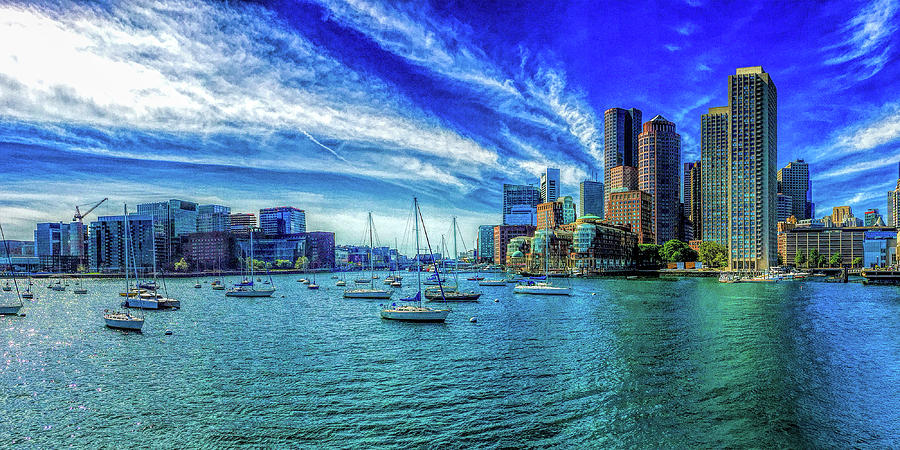 Boston Harbor Panoramic Photograph by Gordon Engebretson