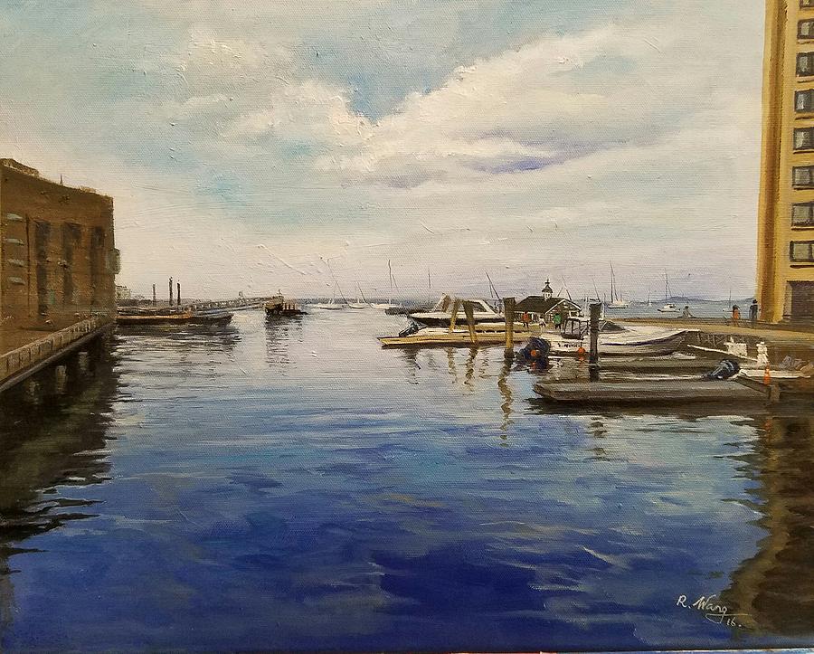 Boston Harbor Painting by Rose Wang