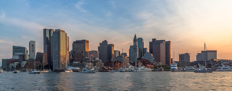Boston Harbor Sunset Photograph by Brian MacLean