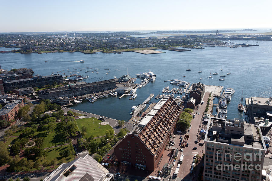 Boston Harbor Wharves Photograph by Thomas Marchessault