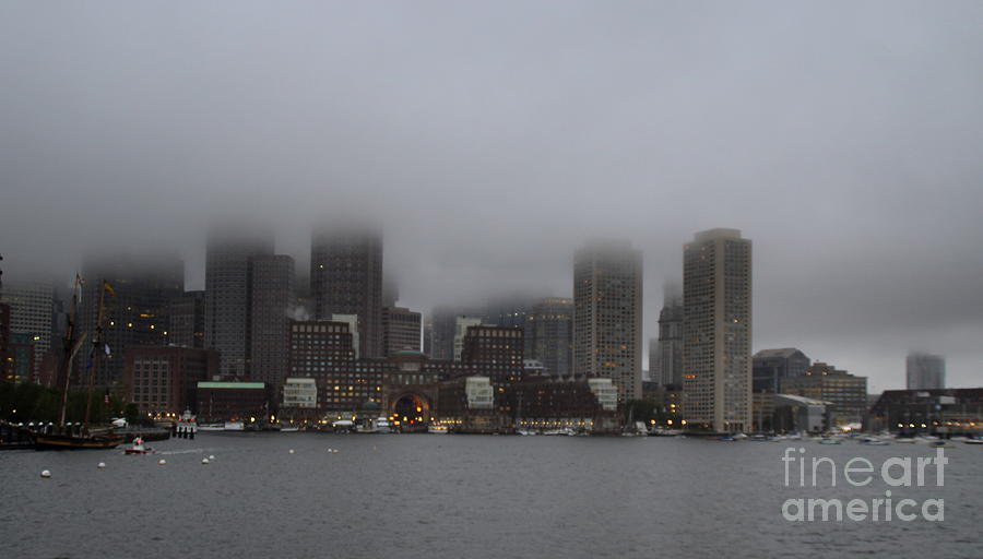 Boston Photograph - Boston in the Fog by Lennie Malvone