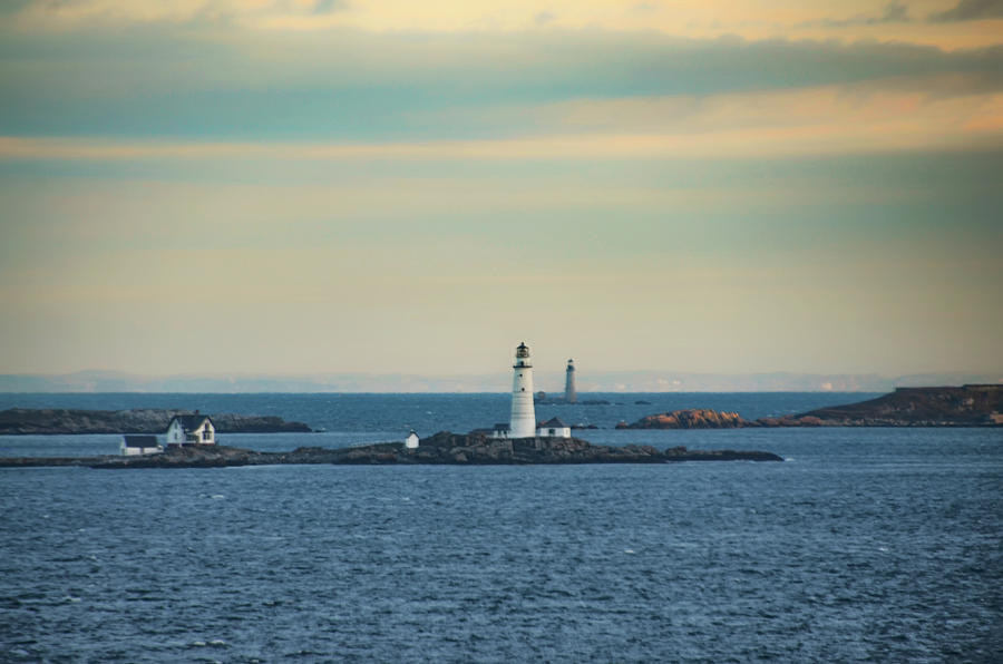 Boston Light and Graves Lighthouse - Boston Harbor Photograph by Bill Cannon
