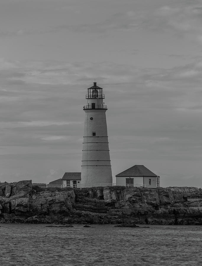 Boston Light In Black And White Photograph by Brian MacLean
