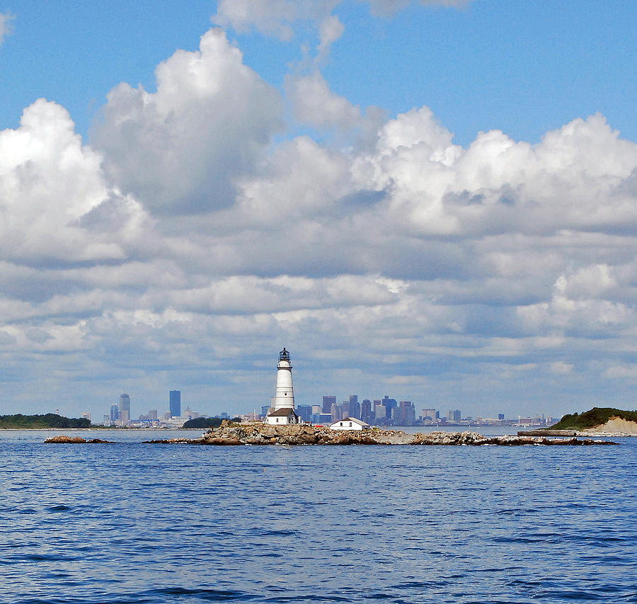 Lighthouse Photograph - Boston Light Skyline by Armand Hebert