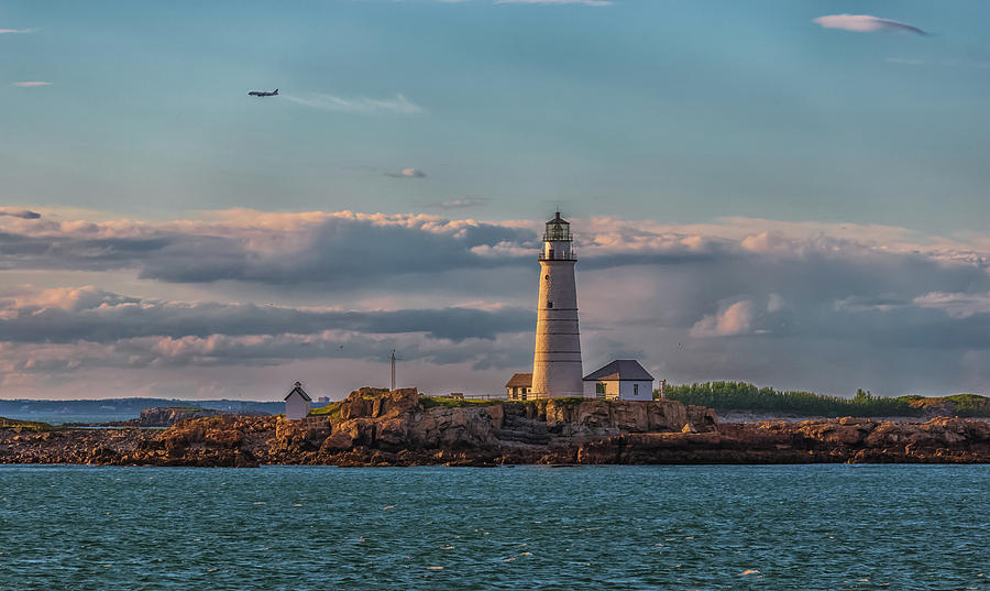 Boston Lighthouse Sunset Photograph by Brian MacLean