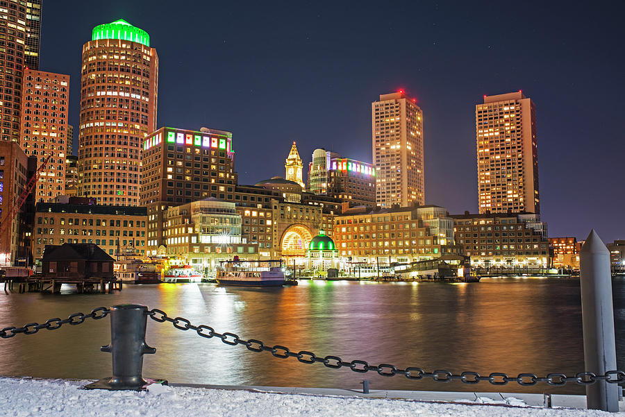 Boston Photograph - Boston Lit Up in Green for Saint Patricks Day by Toby McGuire