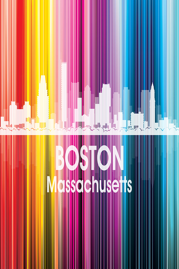 Boston Digital Art - Boston MA 2 Vertical by Angelina Tamez