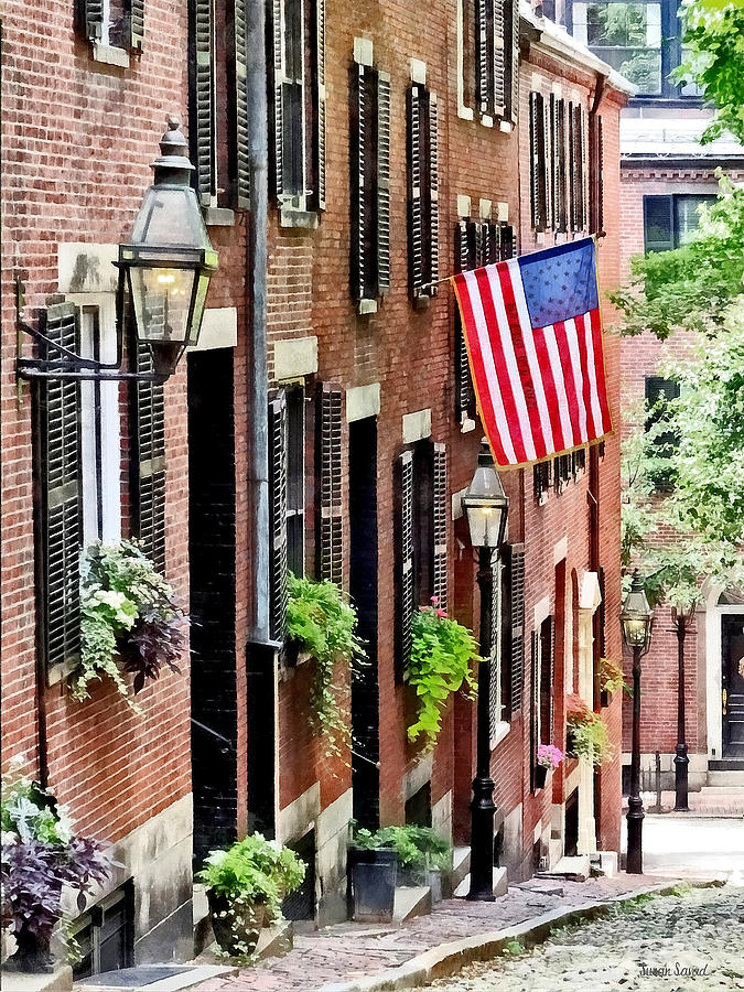 Boston MA - Acorn Street Photograph by Susan Savad