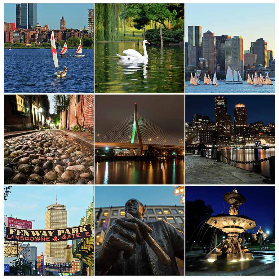 Boston MA nine image collage 1 Photograph by Toby McGuire