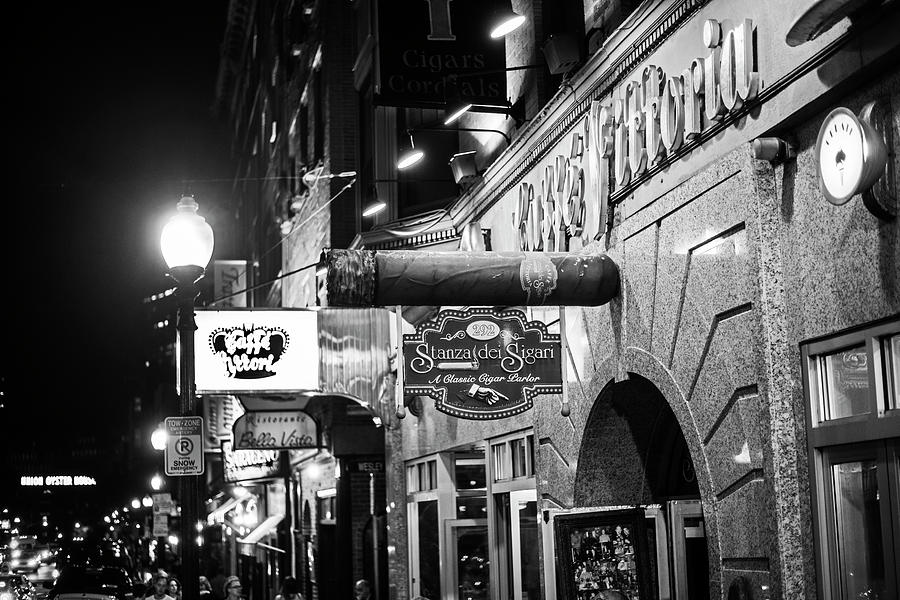 Boston Photograph - Boston MA North End Cigar Shop Black and White by Toby McGuire