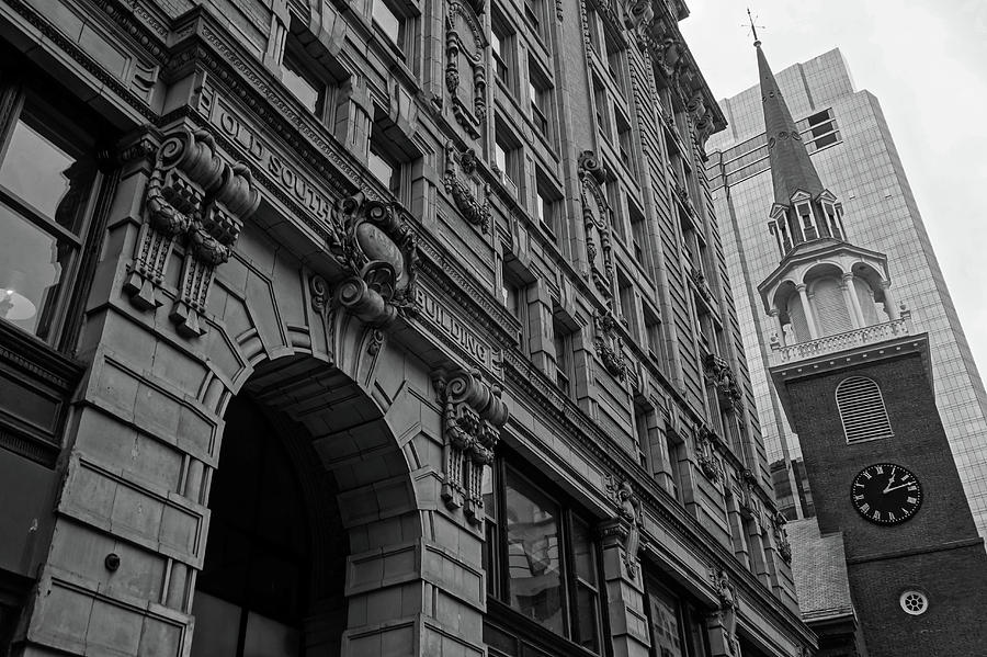 Boston MA Old South Building Black and White Photograph by Toby McGuire