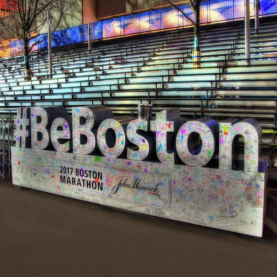 Boston Marathon Sign Photograph by Joann Vitali
