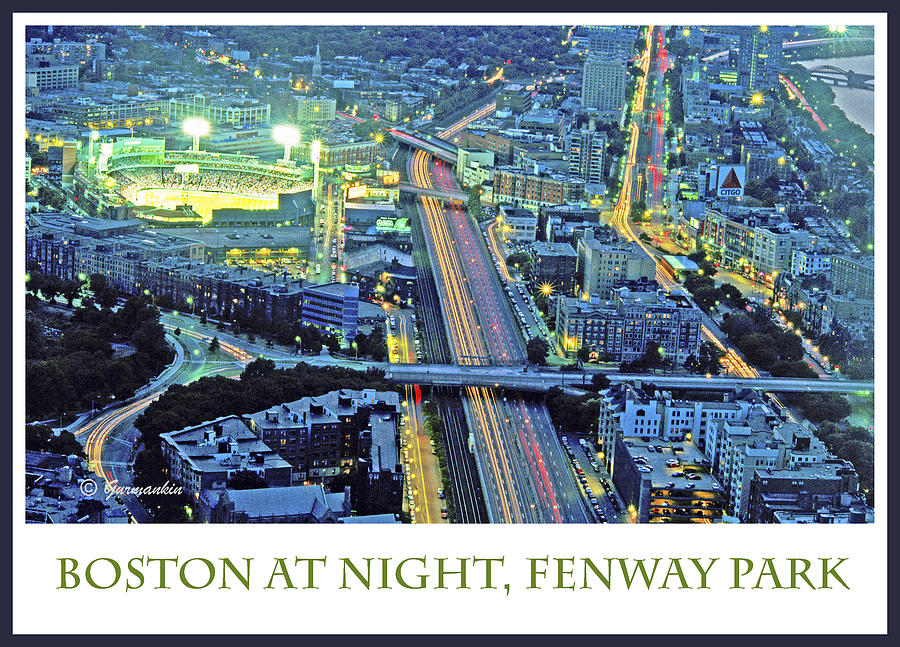 Boston Massachusetts at Night with Fenway Park Photograph by A Macarthur Gurmankin
