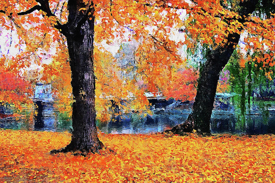 Boston, Massachusetts - Autumn Colors 02 Painting by AM FineArtPrints
